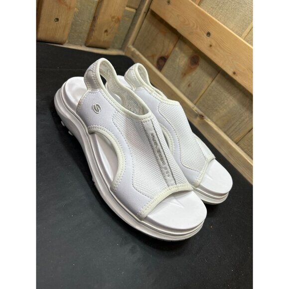 NWOB Skechers Womens Size 9 White Open-Toe Slingback Sport Sandals - Picture 2 of 10